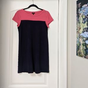 TALBOTS Small Petite Pink and Navy Colorblock Dress